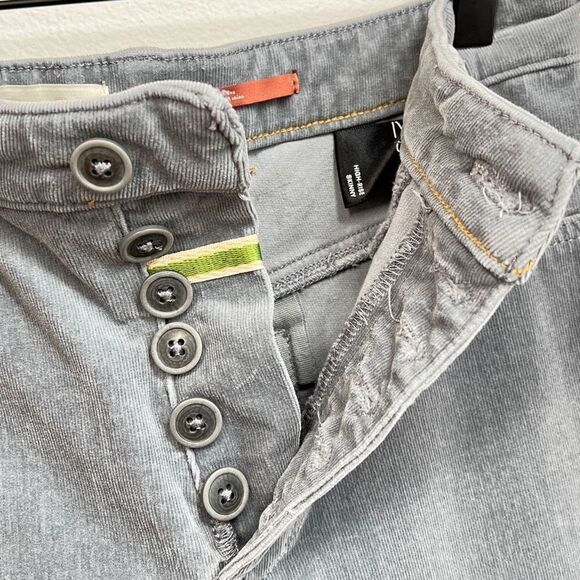 Pilcro Anthropologie High Rise Skinny Pants - 29 - Fine Corduroy Button Up Gray - Picture 11 of 16